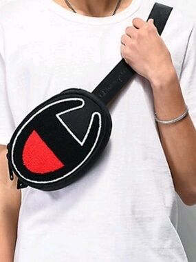 Champion Oval Crossbody Bag in Black, White & Red